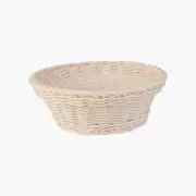 12x Bread Basket Off White Plastic 200mm Round Serving Naan Roll Cafe Restaurant
