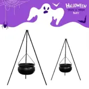 Halloween Prop Black Cauldron on Stand with Illuminated