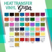 Glitter Heat Transfer Vinyl 12 Colors Starter Bundle HTV 12 Sheets, 20"x 12"