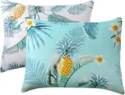 Zerodeko 1 Pc Pineapple Pattern Pillowcase Satin Pillow Cover Washable Home Decorative Bedroom Pillow Slip