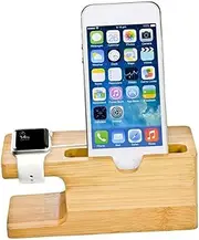 Angoily Watch Charging Station Cell Phone Stand Watch Charging Stand Watch Dock Stand Charging Station for Watch Wooden