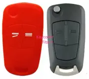 RED SILICONE 2 BUTTONS FLIP KEY COVER FOR HOLDEN VAUXHALL OPEL ASTRA