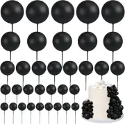 55 Pieces Mini Balls Cake Toppers 5 Sizes Foam Ball Cake Picks Cake Decoratio...