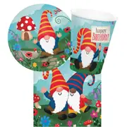 Gnomes 8 Guest Small Tableware Party Pack!