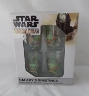 Disney Star Wars The Mandalorian Galaxy's Greetings 1.5 oz Glassware Set Of 4