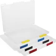 TOGEVAL 4Pcs Document Storage Box Transparent File Organizer for Office School and Stackable File Container for Receipts Checks and Files