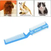 Pet Hair Trimmer Comb 2 Razor Rakes Thinning Cutting Grooming Clean Dog Cat Tool