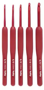Tulip Etimo Red Soft Cushion Grip Crochet Hook (Choose From 1.80mm - 6.50mm)