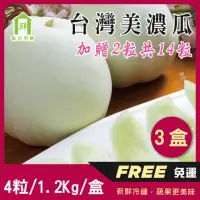 在飛比找momo購物網優惠-【每日宅鮮】台灣美濃瓜(4粒／1.2kg／盒±5% x3盒 