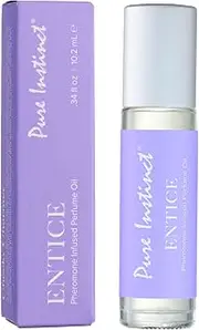 [Pure Instinct] ENTICE The Original Pheromone Infused Essential Oil Perfume Cologne - For Her Women - TSA Ready (Roll On Bottle 0.34 Fl. Oz./10.2mL)