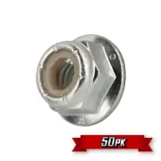 Flange Nylock Nut (Nylon Insert Lock Nut), 3/8"-24 Thread, Zinc {50pk}