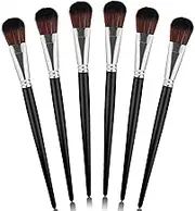 6PCS Mop Brush for Acrylic Painting 1 Inch Oval Blending Brushes Oil Paint Brushes Art Paintbrush with Wooden Handle for Acrylic Watercolor Oil Painting Face Body Art, Black