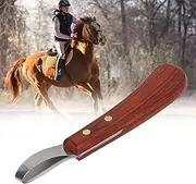 SustVita Professional Farrier Tool: Double Edged Hoof Trimming Knife with Loop Oval Design, Stainless Steel Hoof Cutter with Wooden Handle, Nice for Horses and Cattle