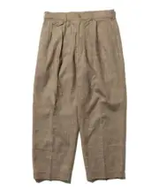 (ASK availability First) BEAMS 2 Pleats Trousers Linen Plaid new