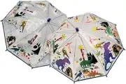 Floss & Rock Dino Transparent Colour Changing Kids Umbrella, 23.6 Inch, Multi