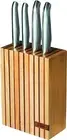 Furi Pro Wood Knife Block 5-Pieces Set, Brown/Silver