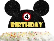 Mi Mouse 4th Birthday Cake Toppers Birthday Party Decoration AU Stock