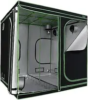 Greenfingers Grow Tent 200 x 200 x 200cm Hydroponics Growing System Indoor Greenhouse Hydroponic Indoor Plant Kits,600D Oxford Cloth Green Exterior and Steel Frame with Highly Reflective Inside