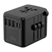 Universal Travel Adapter PD 35W Type C 3 USB Multi Plug UK EU AU US Charger