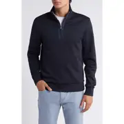 BOSS Sidney Quarter Zip Pullover in Dark Blue at Nordstrom, Size Large