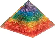 World of Crystals Beautiful Healing Onyx Crystal Orgonite Copper Coil Pyramid for Healing, Meditation, Reiki, Balance Chakra Standard Size with Onyx color and Reiki Symbol