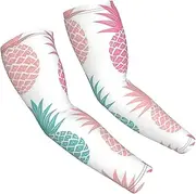 [FSCEV] Colored Pineapple Sun Protection Arm Sleeves Outdoor Essentials Cooling Compression Golf Hiking Cycling