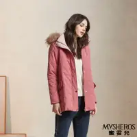 在飛比找momo購物網優惠-【MYSHEROS 蜜雪兒】長版造型外套 毛毛連帽 拉鍊子母