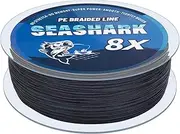 Seashark Braided Fishing Line Color Never Fade 8 Strands Super Strong PE Fishing Line Abrasion Resistant Fishing Wire Zero Stretch Excellent Tensile Smooth Multiple Colors 6lb to 80lb