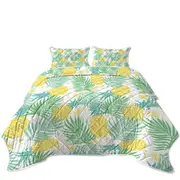 Tropical Mood Pineapple and Leaves Coverlet