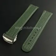 20mm For OMEGA Seamaster Aqua Terra Watch Silicone Rubber Strap Clasp Green