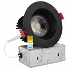 Luxrite 4 Inch LED Recessed Lighting 15W 5 Color Selectable Dimmable Black Trim