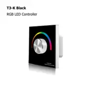T3-K Black 12-24V LED Controller Wall Mounted Rotary Panel for RGB/CCT/Single co