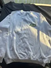 Alpha Sigma Tau White Crewneck w/Embroidered Letters sz XL