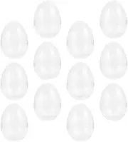 HOLIDYOYO 12pcs Plastic Fillable Easter Eggs Flat Bottom Clear Shells Basket Stuffers Filler For Candy And Small Present For Easter Party Favors
