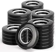 Home Window Curtain Grommets 40mm Roman Ring Inner 1-9/16" Diameter Nanoscale Low Noise Shower Curtain Rings Black (32)