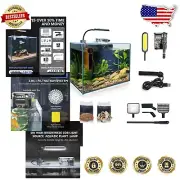 Elegant 2.6 Gallon Glass Fish Tank with Self-Cleaning Filter & Accessory Kit