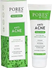 [PORES BE PURE] Anti Acne Face Wash Gel Based For Women and Men Glowing Skin Salicylic Acid Tea Tree & Neem Extracts - 100 ml