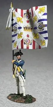 W Britain - French Royal Deux-Ponts Ensign with Color, 1781 #16188