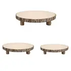 Wooden Slices Serving Tray Candle Rustic Home Cheese Board Base Decor Decor