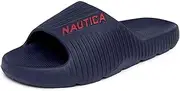 Nautica Men's Open Toe Slide Sandals - Comfortable Indoor & Outdoor Shower Slippers