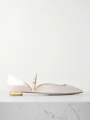 [Aquazzura] Aquazzura - Bellezza Satin Ballet Flats - White - IT37 IT 37 White