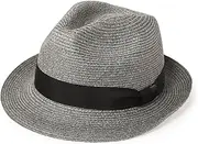 [CA4LA] Casilla ZKN02482 Men's Medium Folding Hat, UV Protection, Daily, Smart, Spring, Summer, Casual, Classical Ribbon, Satin, Adjustable Size