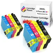 8 Pack (2BK,2C,2M,2Y) Compatible Ink for Epson 200XL for Epson Expression Home XP-100 XP-200 XP-300 XP-310 XP-314 XP-400 XP-410 Workforce WF-2510 WF-2520 WF-2530 WF-2540