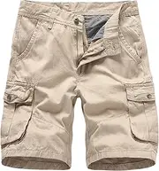 [DGHM-JLMY] Men Summer Workwear Straight Leg 1/2 Shorts Lightweight Multi-Pocket Casual Short Outdoor Cotton Twill Cargo Shorts