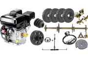 810mm ATV Go Kart Rear Axle Kit 6" Wheels + Front Steering Assembly + 7HP Engine