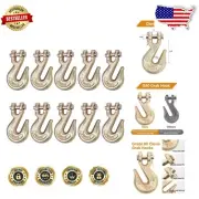 10 Pack of 3/8'' G80 Clevis Grab Hooks - 7100 Lbs Heavy-Duty Transport Solution