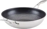 Clad Stir Fry Pan/Wok with Hybrid Steelshield and Nonstick Technology with Helpe