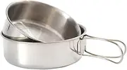 Parliky 1 Set Folding Stainless Steel Bowls Portable Camping Tableware for Hiking Outdoor Use Resistant Cutlery with Storage Bag Lightweight and Durable Design