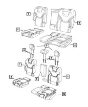 Genuine Mopar Rear Seat Cushion Cover 5YN47HL1AC