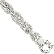 [JewelryWeb] 925 Sterling Silver Solid Polished Fancy Link Bracelet 20 Centimeters Lobster Claw 11mm Wide-Link-Bracelet for Women